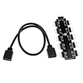 Miniatyrbild 5 av 5: 2 stycken 4-pin 12V RGB Moderkortsfläkthubb Splitter Controller för PC Dator