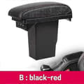Bilarmstödslåda för Peugeot 2008, med USB-kontakt B-black red line