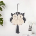 Miniatyrbild 5 av 5: Uggla Form Väggbonad Handgjord Makramé Tapestry Sovrum Heminredning Svart