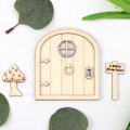 Miniatyrbild 3 av 3: Trädgård DIY 3D Trä Fe Älv Dörr Kit Självmontering Födelsedagspresent Dekor B