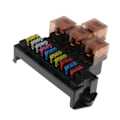 Miniatyrbild 1 av 5: Säkringsdosa Distributionsblock 10-vägs 4 Relä Auto Hållarblock Bas