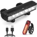 1800 Lumen LED Bicycle Light - USB Rechargeable Bicycle Light - Bicycle Light with External Battery - Front Light for Mountain Bikes and Bicycles