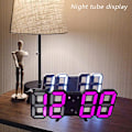 Miniatyrbild 5 av 5: Digital Väggklocka LED Elektronisk Present Väckarklocka Intelligent 3D Digital Klocka Väckarklocka Pink