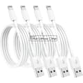4-pakning MFi-certificerede Lightning-ladekabler 2m til iPhone, hurtigopladning slidstærkt nylonkabel kompatibelt med iPhone 11/12/13/14