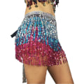 Miniatyrbild 2 av 3: Magdans Höftscarf Dam Performance Outfit Kjol Festival Kläder$dans Höftscarf Tofs Kjol, Boho Paljettkjol Omlott Rave Kostym För Kvinnor$ Silver Blue Pink