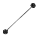 Miniatyrbild 4 av 5: 1st Rostfritt Stål Öra Tragus Hantel Tunga Bar Piercing Smycken Svart