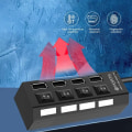 Miniatyrbild 6 av 6: USB 2.0 Hub Multi USB Splitter Portar Hub Använd Strömadapter 7 Portar Multipl Expander Hub White