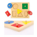 Miniatyrbild 2 av 5: Montessori Geometriska Block Träplugg Pusselbräda Leksak för Barn - Fyrkant