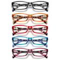 [RM]5-pack Blue Light Blocking Reading Glasses, Computer Glasses with Spring Hinges with Anti-Glare UV Protection, Lightweight Reading Glasses for 3.5 x