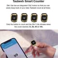 Bluetooth-kompatible 22 mm digitale Tasbih Telle-ringer, ideelt tilbehør for muslimer for å overvåke bønnetider Green
