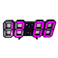 Miniatyrbild 1 av 5: Digital Väggklocka LED Elektronisk Present Väckarklocka Intelligent 3D Digital Klocka Väckarklocka Pink