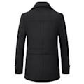 Miniatyrbillede 2 af 5: Uldfrakke til mænd, efterår & vinter, dobbelt krave, uldfrakke, tyk uldfrakke, lang jakke sort 4xl 4xl black