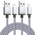 [RM]2-pack Ultralång Snabbladdning USB-kabel för iPhone 14 8 7 Plus 13 12 11 Pro Max XS XR 3A USB Laddare Datakabel Flätad Kabel 2 st 2PCS 2PCS 3m