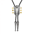 Miniatyrbild 4 av 5: Gitarrhuvud Bolo Tie Halsband Bröllop PU Läderrep Western Cowboy Silver