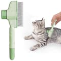 Kattvårdsverktyg för inomhusdjur, självrengörande borste för fällande hår green