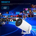 Miniatyrbild 4 av 7: [RM]Projector, Mini Projector, Supports Wifi 5G, BT5.0 With 11.0 Android OS, Automatic Keystone Correction, 220 Degrees, 130 Inch Display