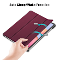 Pikkukuva 3 / 5: Galaxy Tab S7 FE/S7 Plus/S8 Plus Kolminkertainen nahkakotelo Wine red Vin, röd