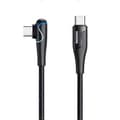 Miniatyrbilde 1 av 5: REMAX RC-192a Carrie Series PD 60W USB-C / Type-C til USB-C / Type-C 90 graders albue hurtiglading spilldatakabel Black 1m