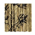 Miniatyrbild 1 av 3: Polyester duschdraperi med krokar set bambu badrumsinredning