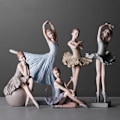 Miniatyrbild 4 av 4: Elegant Resin Figur Ballerina Balettdansare Skrivbords Prydnad Staty B