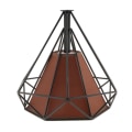 Miniatyrbild 2 av 5: Geometrisk Diamant Taklampa Lampskärm Svart-Kaffe Färg Insida