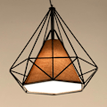 Miniatyrbild 4 av 5: Geometrisk Diamant Taklampa Lampskärm Svart-Kaffe Färg Insida