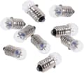 10 stk E10 lyspærer, 2,5V 0,3A Mini liten pære lommelyktpære skrupære