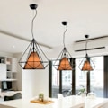 Miniatyrbild 5 av 5: Geometrisk Diamant Taklampa Lampskärm Svart-Kaffe Färg Insida