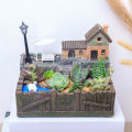 Miniatyrbild 5 av 5: Resin Tuscany Stuga Blomlåda Planteringskärl Suckulent Planteringskärl Bonsai Låda Växtbädd
