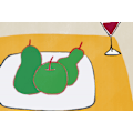 Miniatyrbillede 2 af 2: Green Pears On The Table MultiColor 30x40 cm