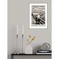 Miniatyrbillede 1 af 2: Skriget - The Scream - Monokrom Version MultiColor 70x100 cm