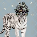 Miniatyrbillede 1 af 2: Spring Flower Bonnet On White Tiger MultiColor 30x40 cm