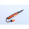 Pikkukuva 3 / 5: GANZO G7413p orange stonewashed with whistle - knife folding knife orange mönstrat handtag