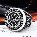 Miniatyrbilde 2 av 2: Ring - Norse Mythology - Vegvisir #11 - Stainless steel #11