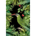 Miniatyrbillede 1 af 2: Jungle med grøn tukan MultiColor 50x70 cm