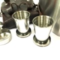 Miniatyrbild 5 av 5: Hip-flask-set - fickplunta - 530 ml / 18 oz - Brun