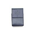 Belt cigarette case – dark blue with embossed leaf Multicolor
