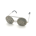 Pikkukuva 1 / 2: Round silver sunglasses with black lens and metalgrill triangles