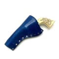 Miniatyrbilde 3 av 3: JJ Custom Works - Colt .45 Peacemaker Holster - Left - 4.75" - Blue - Plain - Nickel Studs Left side - 4,75"