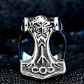 Miniatyrbillede 2 af 3: Ring - Norse Mythology - hammer of Thor open - Stainless steel #8