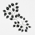 Miniatyrbillede 1 af 2: Flowing Leaves Black White MultiColor 50x70 cm
