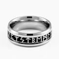 Miniatyrbild 3 av 3: Ring - Nordisk mytologi - Runor stål med svart bakgrund #7