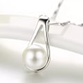 Miniatyrbilde 2 av 4: Necklace - silver color with imitation pearl