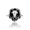 Miniatyrbilde 1 av 3: Ring - Nordic Mythology - Ram skull #9 #9