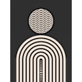 Miniatyrbild 1 av 2: Mid Century Geometrical In Black MultiColor 70x100 cm
