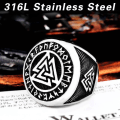 Miniatyrbillede 2 af 2: Ring - Norse Mythology - Valknut #9 - Stainless steel #9