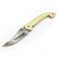 Miniatyrbild 1 av 4: Handgjord kniv - unik och vacker damscus fällkniv / jaktkniv Vit