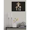 Miniatyrbild 1 av 2: Agaricus Bulbosus Dark Background MultiColor 21x30 cm