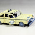 Miniatyrbild 3 av 5: 3D Pussel Metall - Berömda fordon - Retro Amerikansk Taxi färg