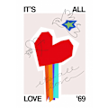 Pikkukuva 2 / 2: It's All Love '69 Heart Greige MultiColor 30x40 cm